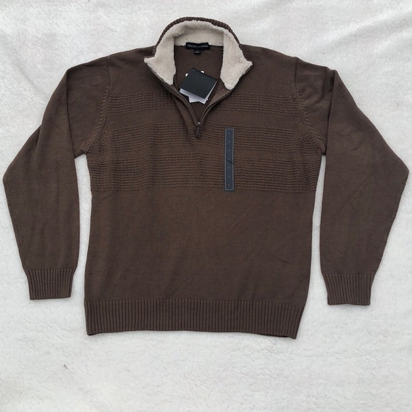 Tricots St. Raphael Pullover Soft Sherpa Collar Deadstock 1/4 Zip Sweater L - Picture 1 of 7